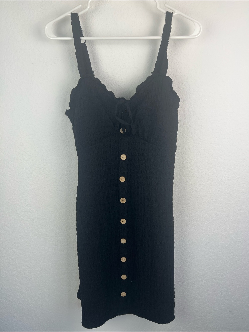 No Boundaries Black Smocked Tank Top Dress with adjustable straps Women’s Size L